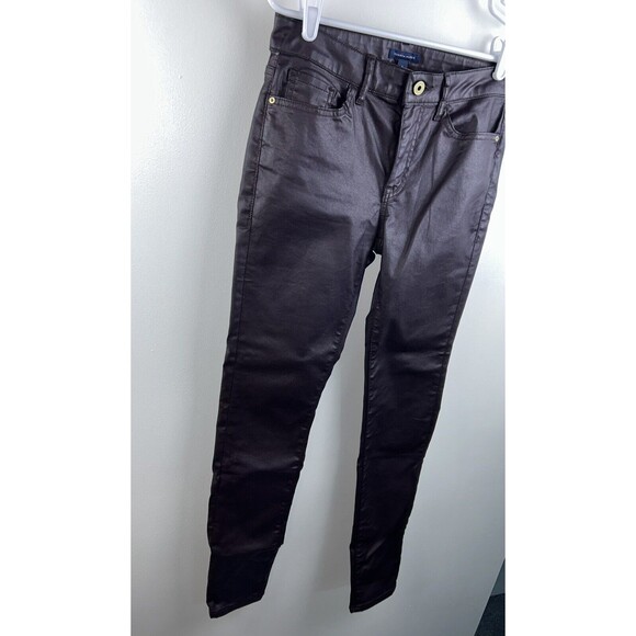 Tommy Hilfiger Wine Color Waxed Greenwich Skinny Pant Women's Sz 4 Stretch - Picture 3 of 9
